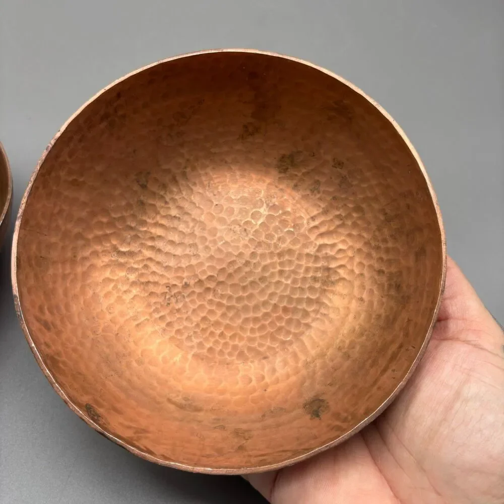 Sur La Table Bowls Set of 2 Hammered Copper Plated Aluminum 5.5